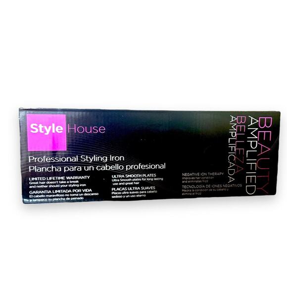 Style House 1.25 Inch Professional Styling Flat Iron Negative Ion Ceramic Swivel - Picture 3 of 9